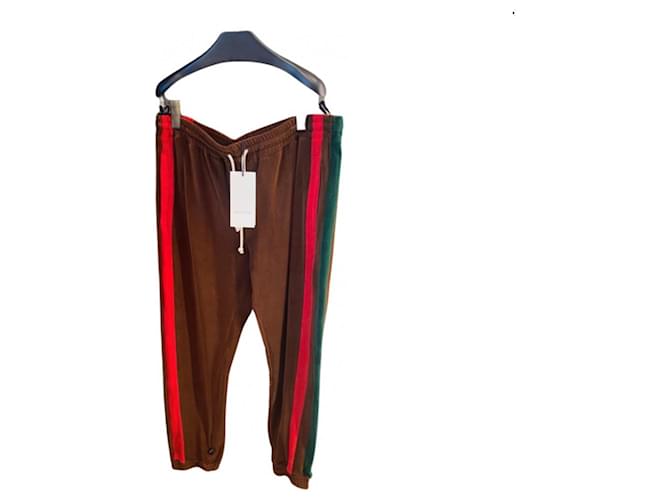 Gucci Pantaloni Multicolore Cotone Crine  ref.339374