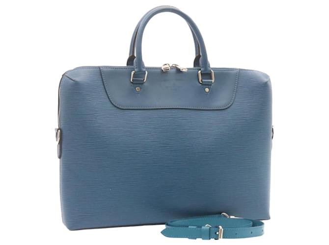 Louis Vuitton Porte Dokumentengeschäft Blau Leder  ref.339393