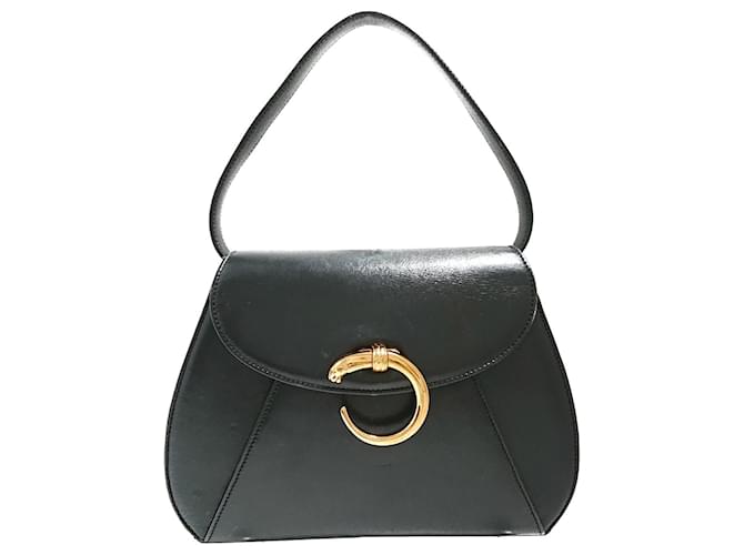 Cartier Black Panthere Leather Handbag Pony-style calfskin  ref.339432