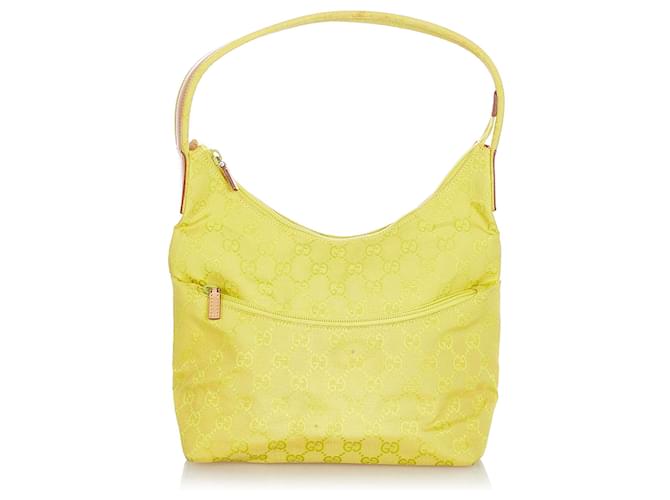 Gucci Yellow GG Canvas Shoulder Bag Cloth Cloth  ref.339492