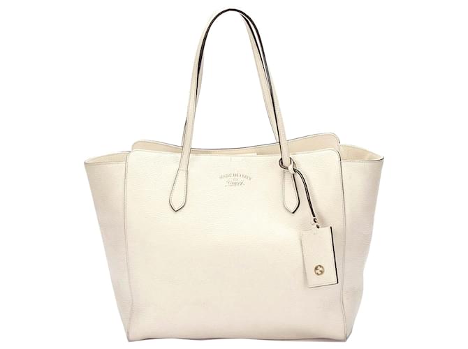 Gucci White Swing Leather Tote Bag Pony-style calfskin  ref.339495