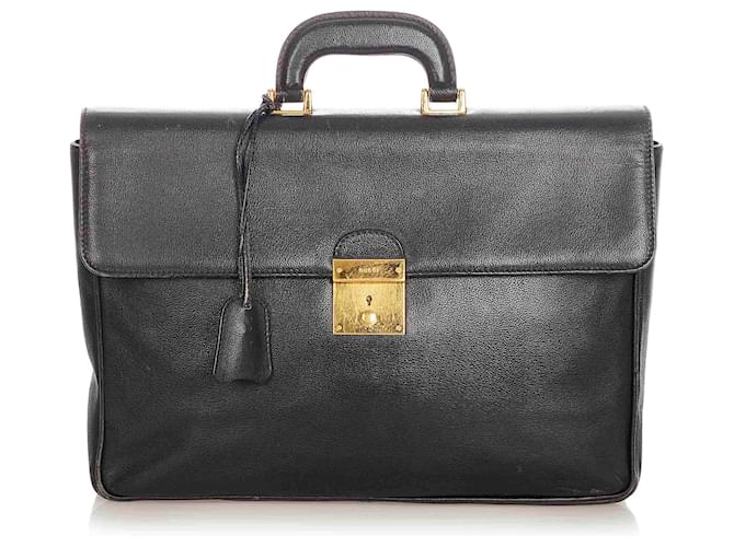 Gucci Black Leather Briefcase Pony-style calfskin  ref.339504