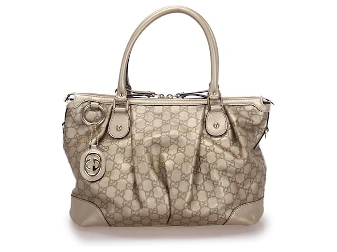 Gucci Gold Guccissima Sukey Leather Satchel Golden Pony-style calfskin  ref.339585