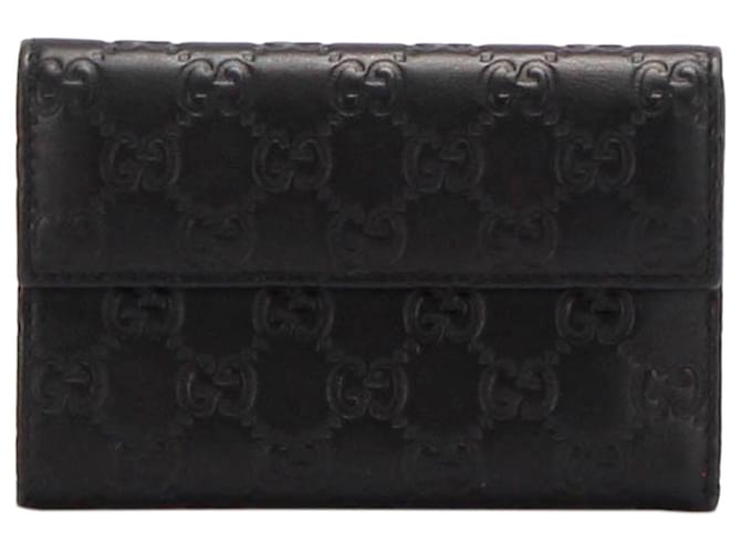 Gucci Black Guccissima Small Wallet Leather Pony-style calfskin  ref.339613