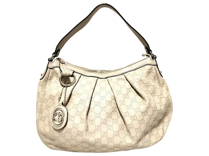 Gucci White Guccissima Sukey Shoulder Bag Leather Pony-style calfskin  ref.339625