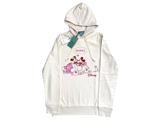 Disney x Gucci M white hoodie Pink Eggshell Cotton  ref.339633