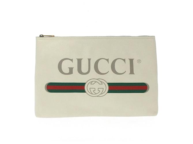 Gucci Clutch bag White Leather  ref.339798