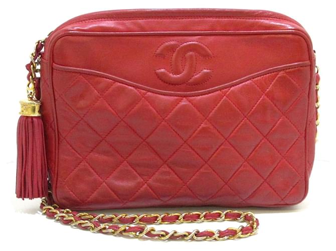 Chanel Matrasse Rot Leder  ref.339800