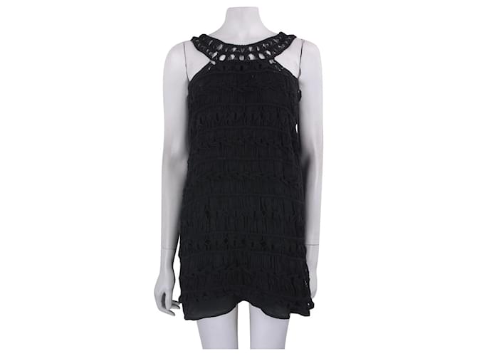 Diane Von Furstenberg DvF Liza crochet lace dress Black  ref.339923