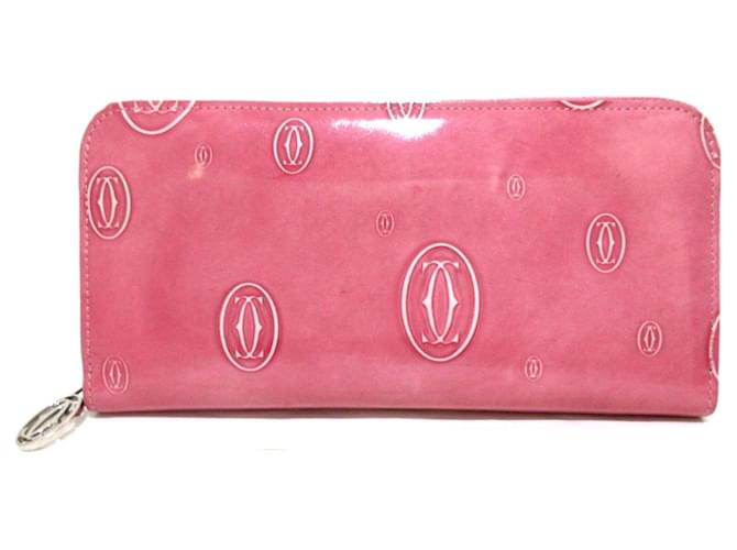 Cartier Brieftasche Pink Leder  ref.339947