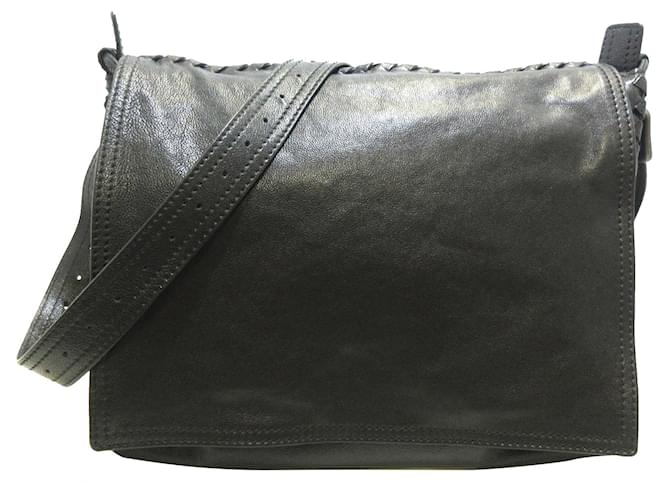 Bottega Veneta Black Intrecciato Leather Crossbody Bag  ref.340308