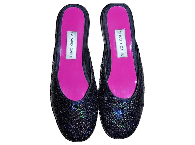 Gerard Darel Sequined mules from Gérard Darel. Navy blue Leather  ref.337587