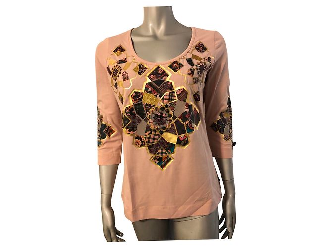 Just Cavalli Pink Patterned Top 3/4 Sleeves