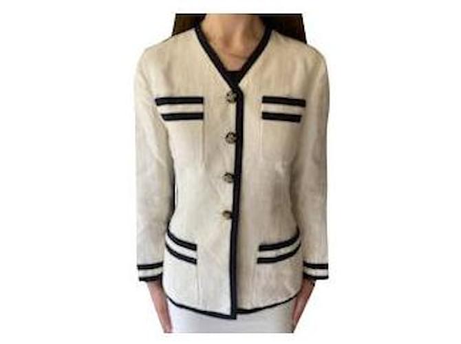 Chanel Iconic tailored jacket Eggshell Silk  ref.339740