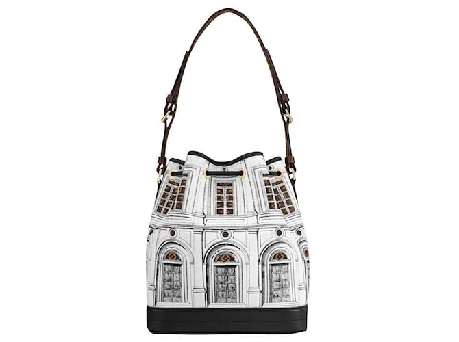 Louis Vuitton Noe Handbag Limited Edition Fornasetti Architettura Print  Leather and Monogram Canvas MM Print 1487771