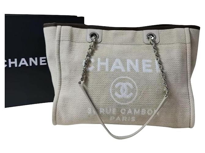 Chanel Deauville Beige Tweed Tote Bag  ref.339966