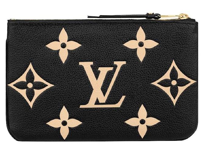 Louis Vuitton Pochette con cremallera forrada de LV Negro Cuero  ref.339975