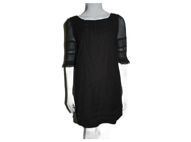 Juicy Couture Mini vestido con mangas de gasa Negro