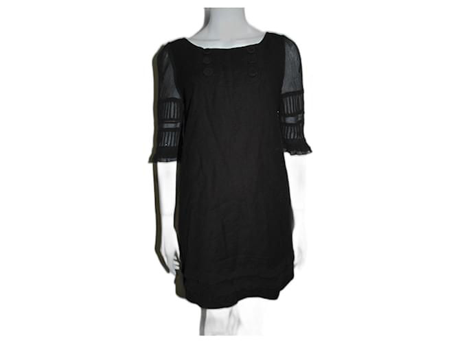 Juicy Couture Mini vestido con mangas de gasa Negro Algodón Paño  ref.340069