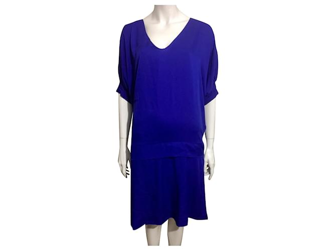 Diane Von Furstenberg DvF Edna silk dress Blue  ref.340367