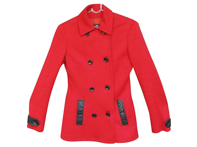 Tamanho de jaqueta Dolce & Gabbana 38 Vermelho Lã Acetato  ref.340382