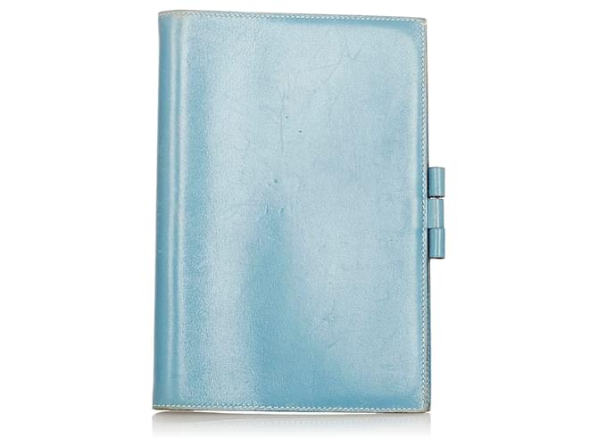 Hermès Hermes Blue Leather Agenda GM Pony-style calfskin  ref.340450