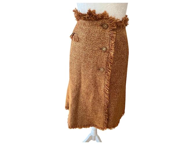 Chanel Skirts Brown Wool  ref.340623