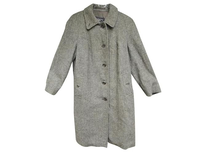 Burberry coat in Harris Tweed size 42 Grey Wool  ref.340654