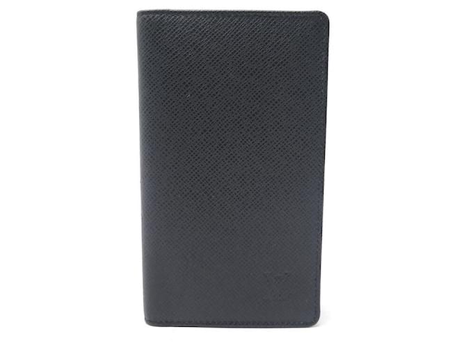 NEW LOUIS VUITTON R POCKET DIARY COVER20425 BLACK TAIGA COVER LEATHER  ref.340926