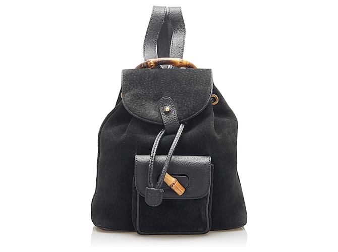 black suede rucksack