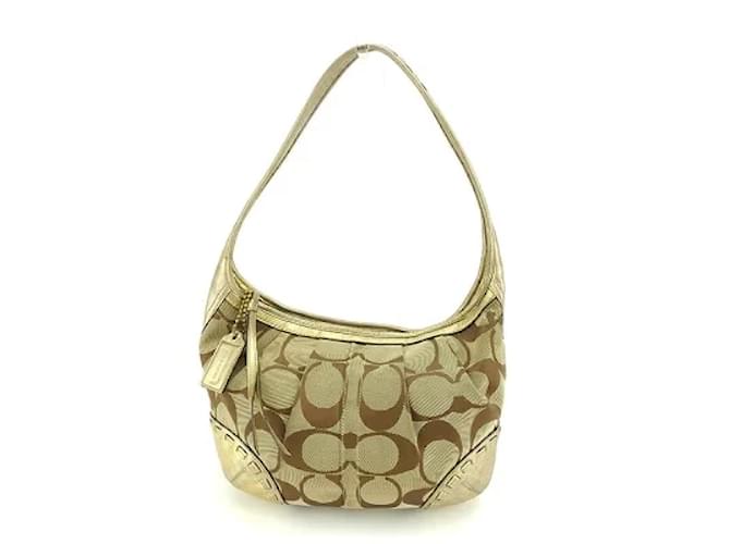 Último 1] [Usado] Coach Bandolera Un hombro Signature Beige x Marrón x Lona  dorada x Cuero COACH [Coach] P481 Envío gratis Castaño Dorado Lienzo  ref.341069 - Joli Closet