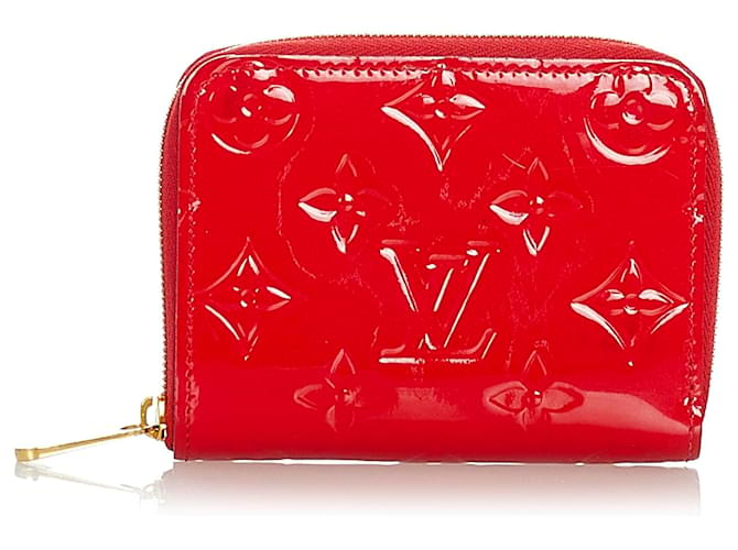 Louis Vuitton Red Vernis Portamonete Zippy Rosso Pelle Pelle verniciata  ref.341098