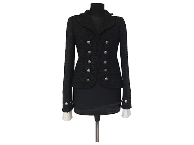 Chanel Black tweed jacket  ref.341182