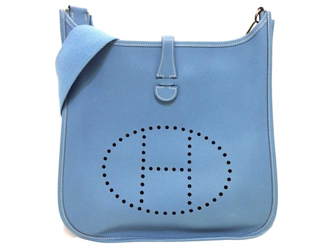 Hermès Evelyne Light blue Leather  ref.341185