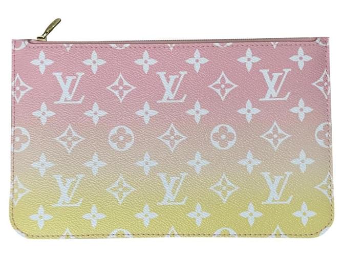 Louis Vuitton Neverfull clutch Pink Yellow Cloth ref.341194 - Joli