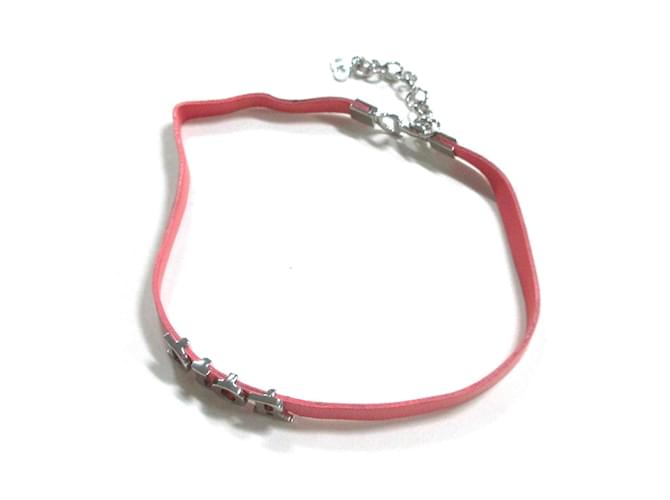 Dior-Halskette Rot Leder  ref.341225