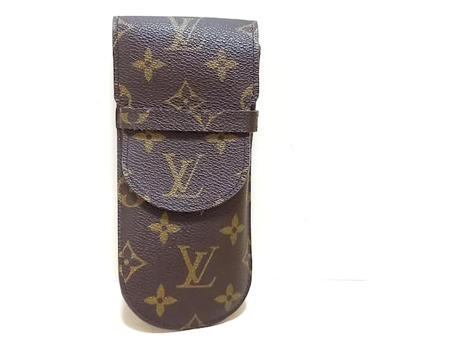 Louis Vuitton Etui à lunettes Castaño Lienzo  ref.341267