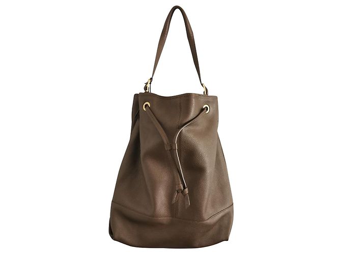 Gerard Darel Handtasche aus Leder Khaki Dunkelbraun