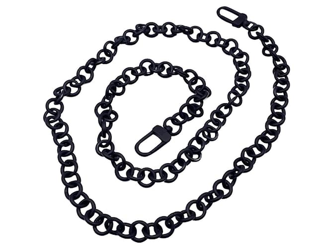 Removable black Louis Vuitton chain shoulder strap Metal  ref.341307