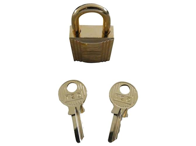 Hermès padlock for hermès kelly handbag, birkin with dustbag 2keys Gold hardware Steel  ref.341325