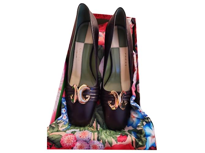 Marmont Gucci Heels Black Leather  ref.341393