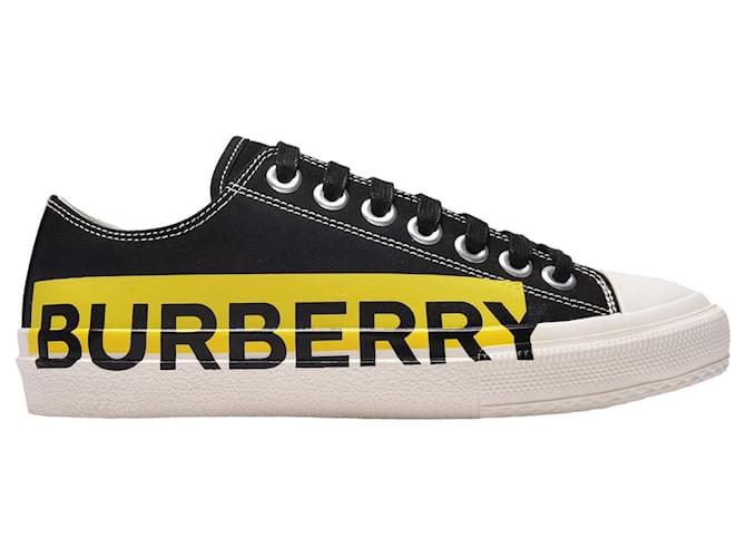 Burberry Sneakers Larkhall in tela di cotone nera Nero  ref.341471