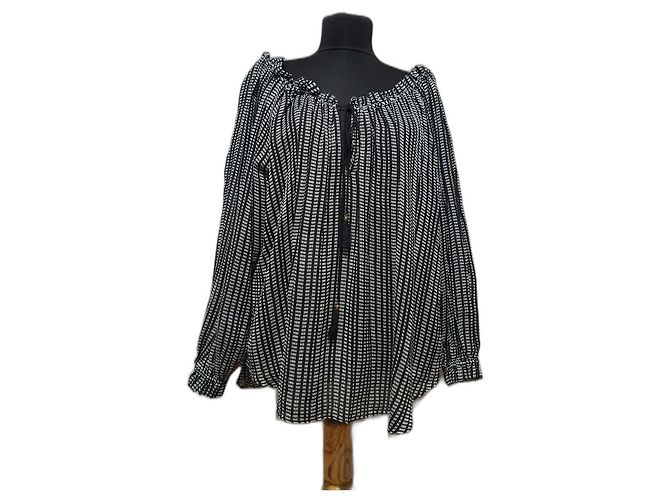 Camicetta Zimmermann in cotone bianco e nero oversize
