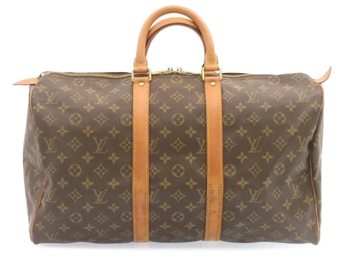 Louis Vuitton Keepall Castaño Lienzo  ref.341512