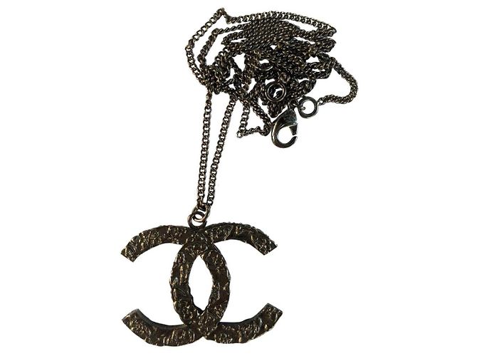 Chanel CC B12P Kamelie-Ruthenium-Halskette Schwarz