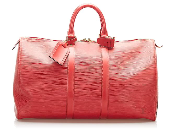 Louis Vuitton Red Epi Keepall 45 Leather  ref.341591