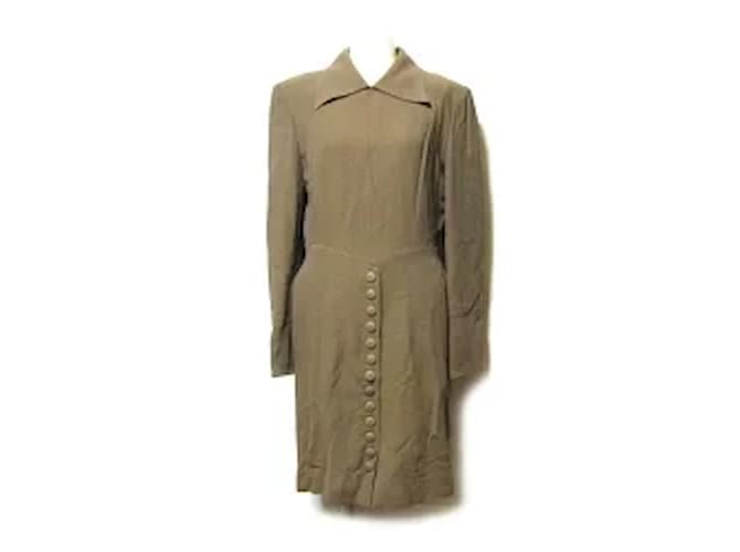 Vintage Christian Dior Vintage Christian Dior "M" Body Conscious Dress (Avant-Garde) 127476 [Used] Khaki Cotton Wool Acetate  ref.341655