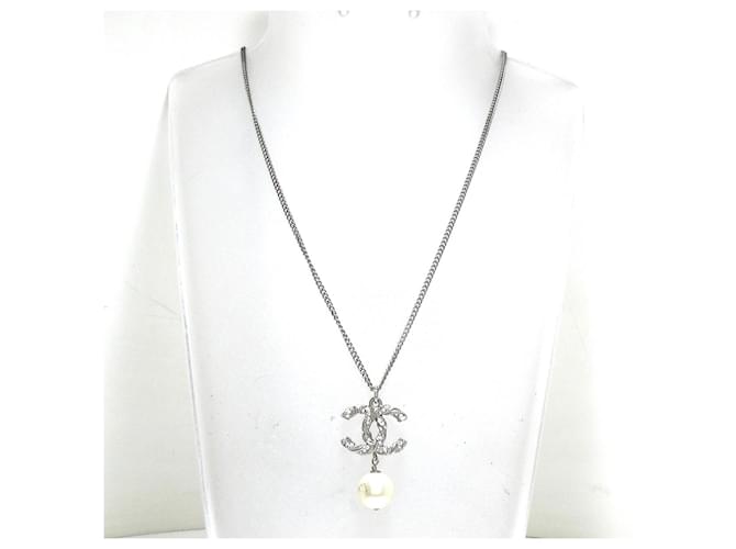Chanel-Halskette Silber Metall  ref.341772
