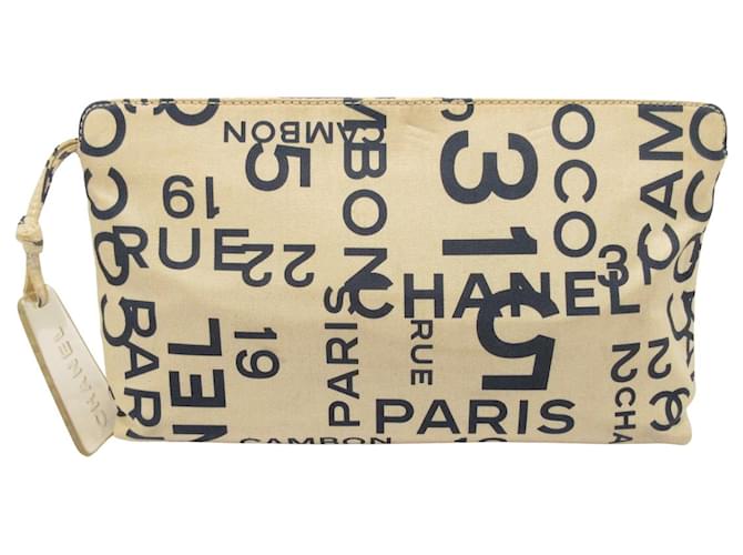 Sac pochette  Chanel Coton Beige  ref.341779