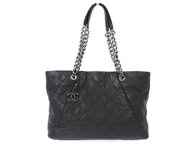 Chanel shopping Black Leather  ref.341800